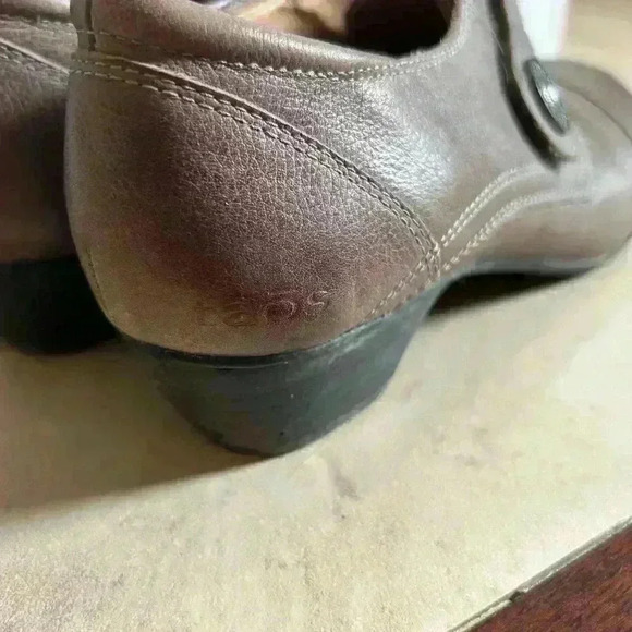 Taos Rhumba Gray Brown Leather Slip On Shoes Casual Pumps Low Heel Strap Size 9 - Picture 5 of 10